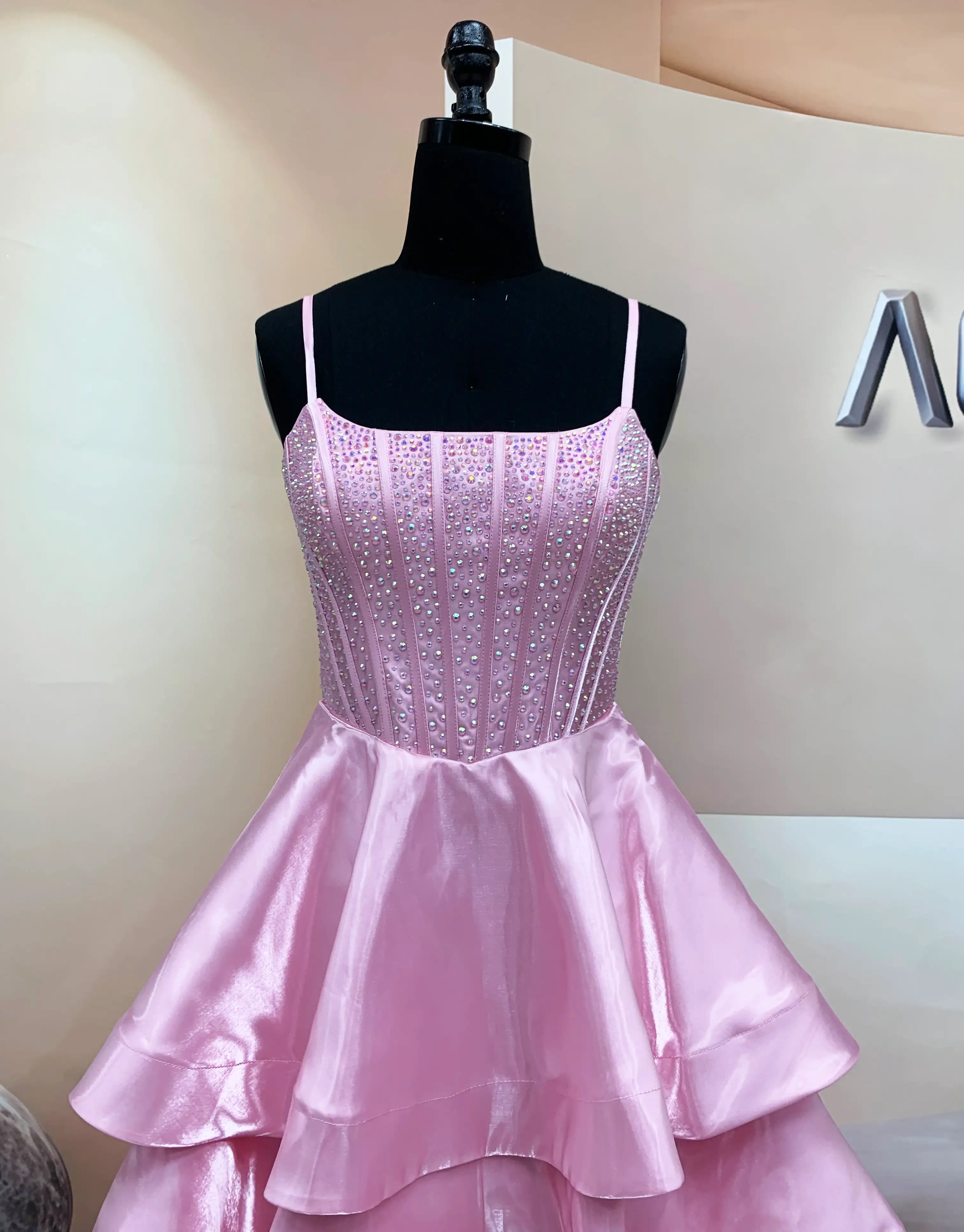 Liquid Mikado ruffle prom dress wholesale (2)