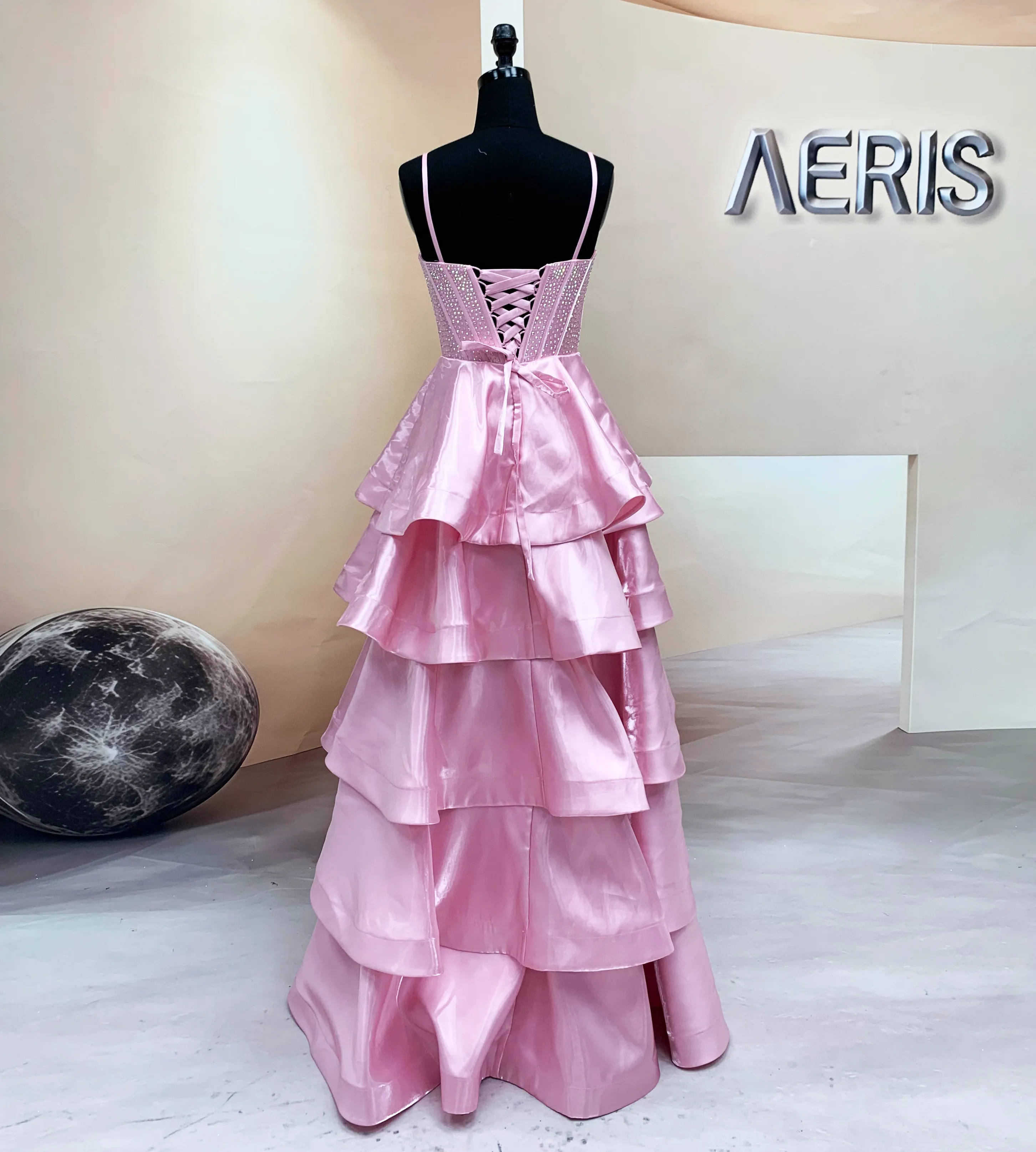 Liquid Mikado ruffle prom dress wholesale (4)