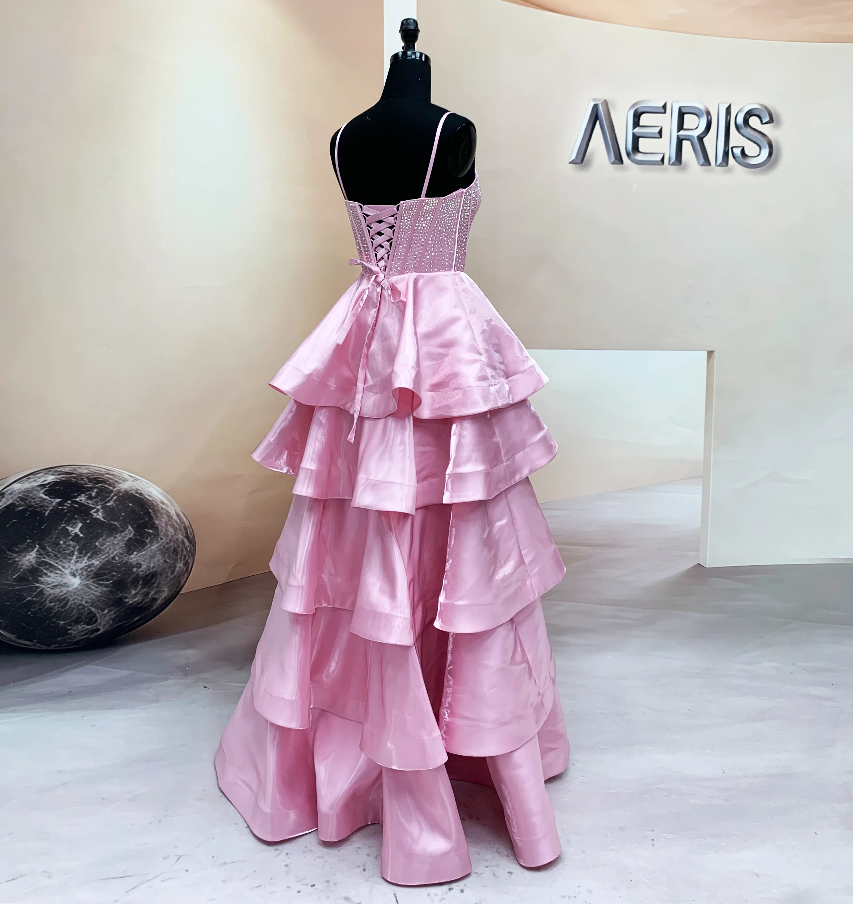Liquid Mikado ruffle prom dress wholesale (6)
